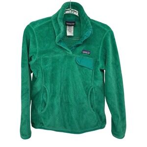 Patagonia Re Tool Snap T Polartec Fleece Pullover Green Women's Size Small
